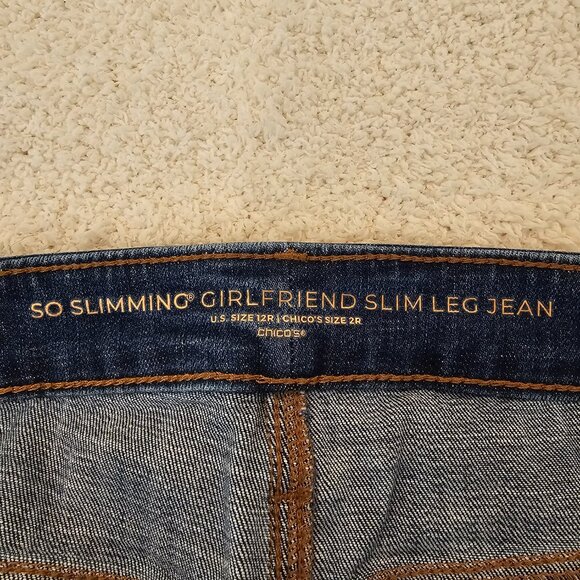 Chico's So Slimming Girlfriend Jean, size 12 (Chico's size 2) EUC - Picture 3 of 7